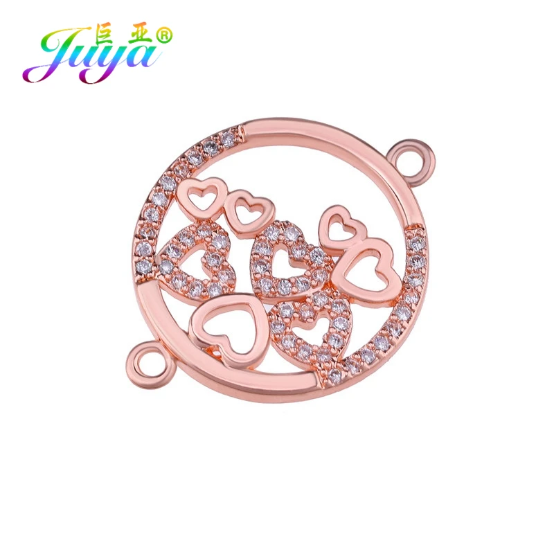 

Juya Hand made DIY Jewelry Components Round Circle Heart Connector For Women Fashion Earring Bracelet Necklace Jewelry Making