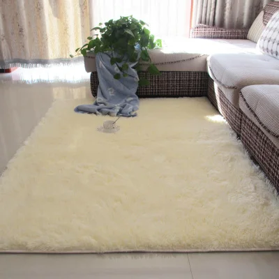 2 Nordic white living room carpet coffee table cushion room bedroom floor mat bedside blanket cute rectangular plush floor rug - Цвет: 2