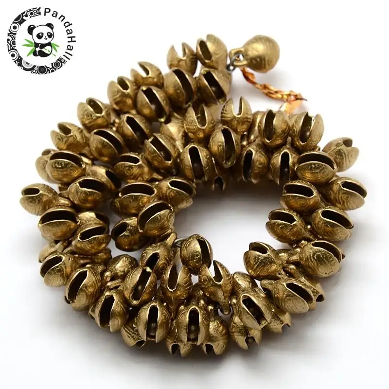 

Brass Bell Pendants, Round with Tiger Face, Unplated, 13x11x8mm, Hole: 1mm