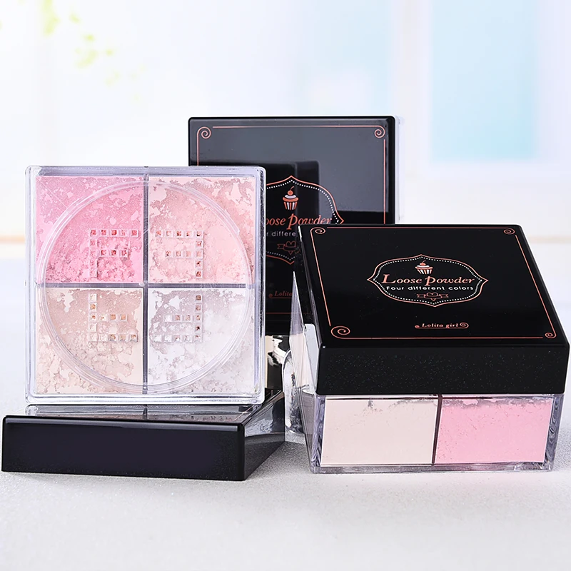 

Professional Cosmetic Loose Powder 4 in 1 Mineral Powder with Puff Soft and Gentle Face Power Make Up for Beauty
