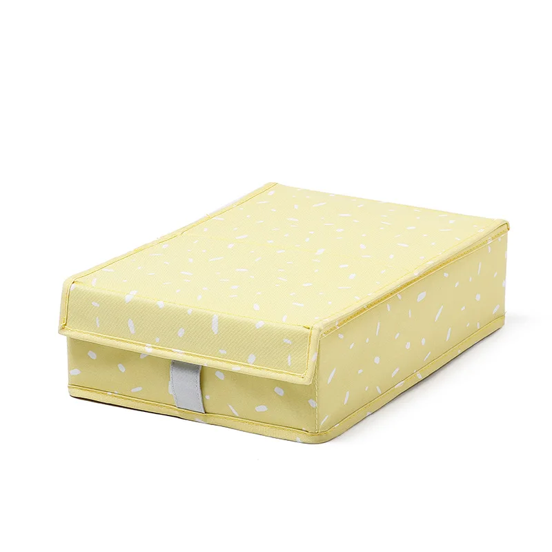 Холщовый ящик для хранения нижнего белья для спальни, шкаф, органайзер для одежды, коробки, домашние носки, ящик для хранения, чехол - Цвет: Yellow