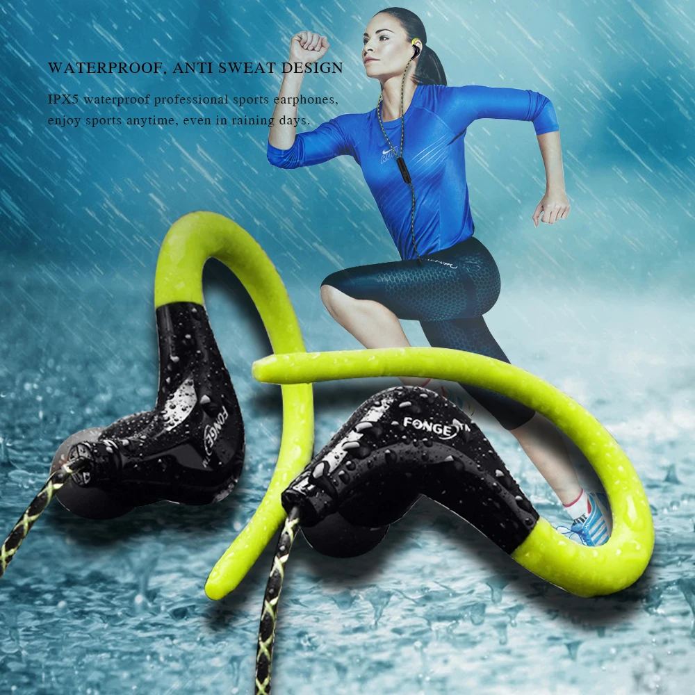 Спортивные наушники водонепроницаемые спортивные для бега с микрофоном Крючки