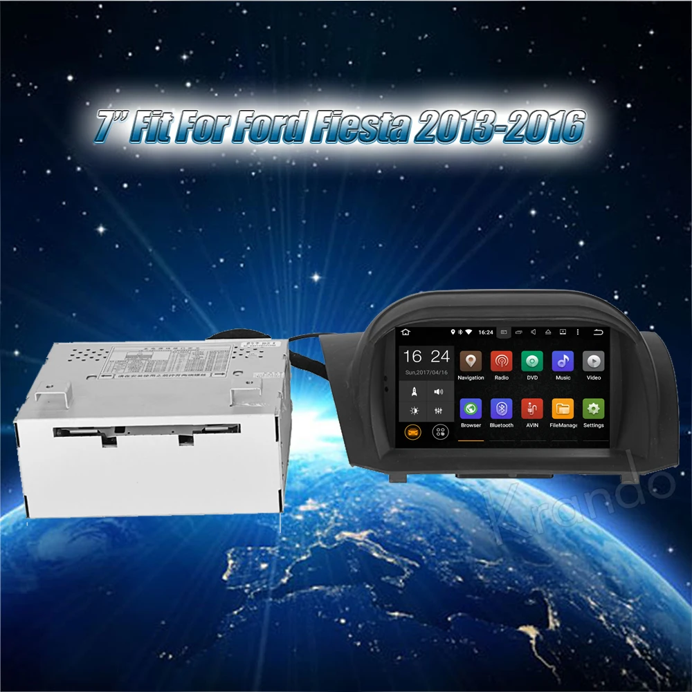 Flash Deal Krando 7" Android 9.0 car navigation multimedia system for Ford Fiesta 2013-2016 audio radio gps dvd player WIFI 3G DAB+ 1
