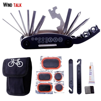 

Wind Talk Mtb Multi Bicycle Tire Repair Tool Set Protable Flat Spoke Wrench Tire Lever Patch Bike Tool Kit