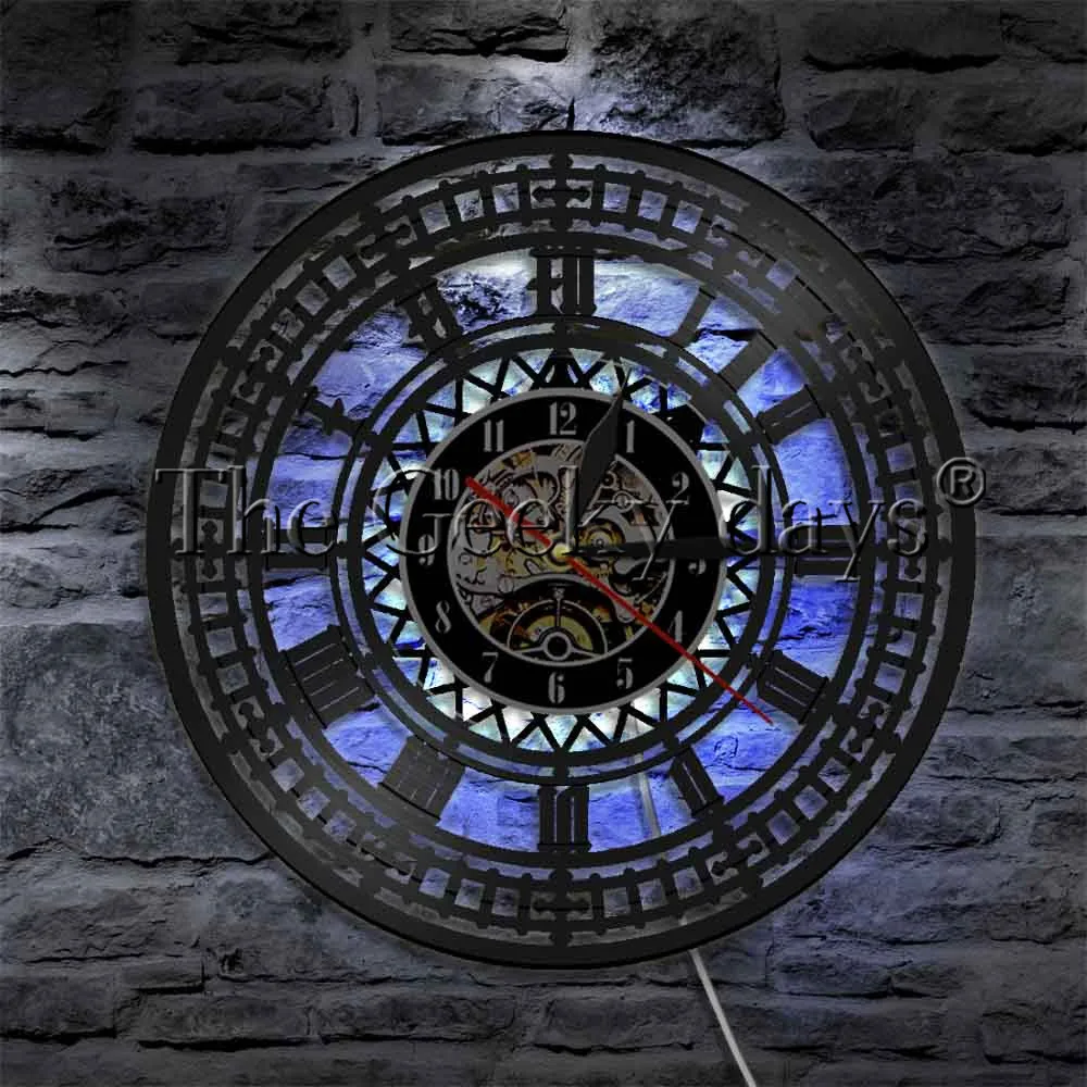 1 шт. Биг Бен виниловые часы Лондон Вестминстер настенные часы Современные настенные художественные 3D настенные часы Лондон граммофон Запись часы
