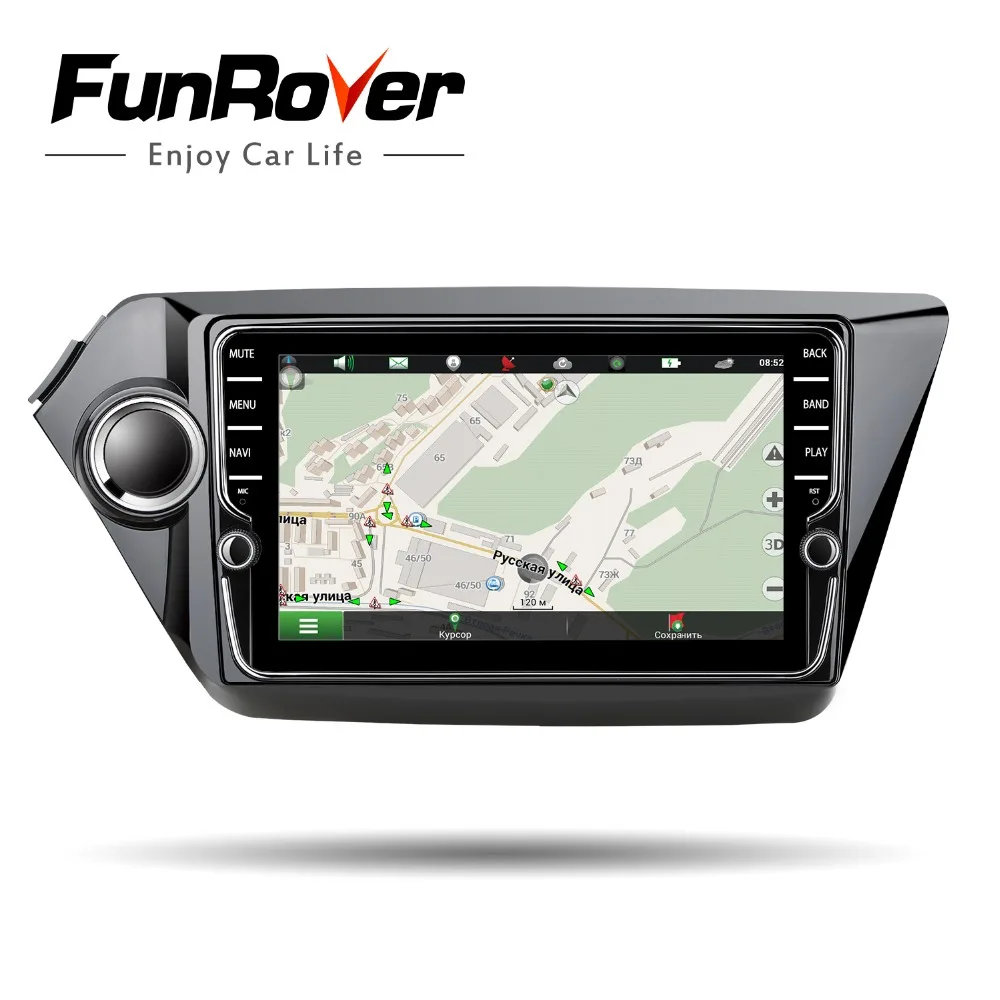Top Funrover 8" IPS android8.0 2 din car gps navigation multimedia for Kia k2 RIO 2011-2016 car radio video stereo player WIFI audio 2