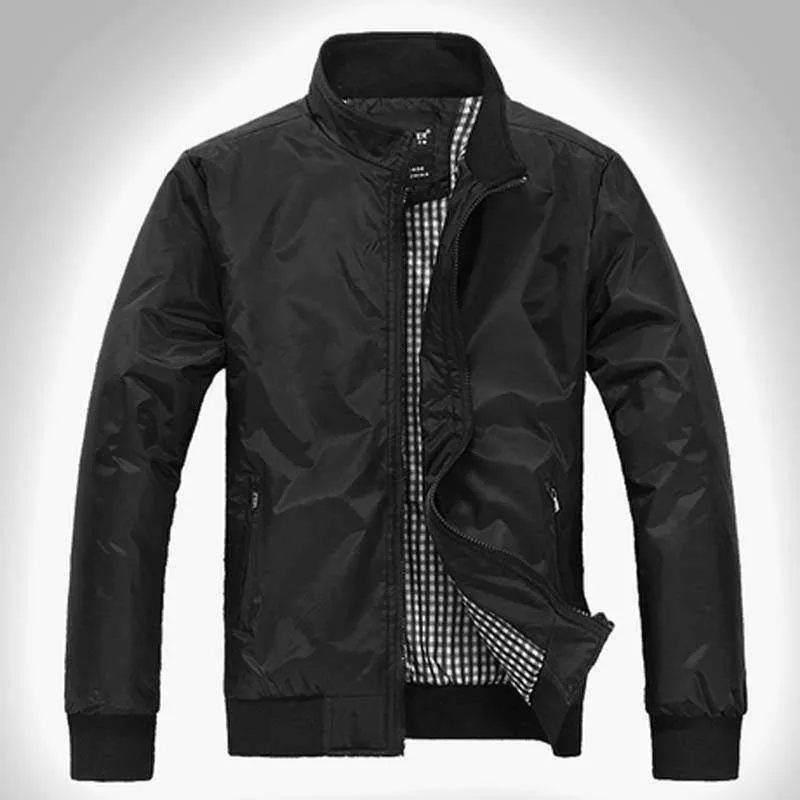 

2019 Men's Waterproof Casual Stand Collar Jacket Solid Color Jacket Spring Autumn Outerwear Outdoor Casual Wear