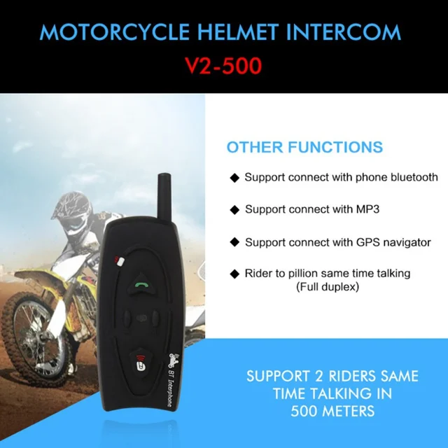 Cycling V2 500 Riding Helmet Bluetooth Walkie talkie/Motorcycle Walkie