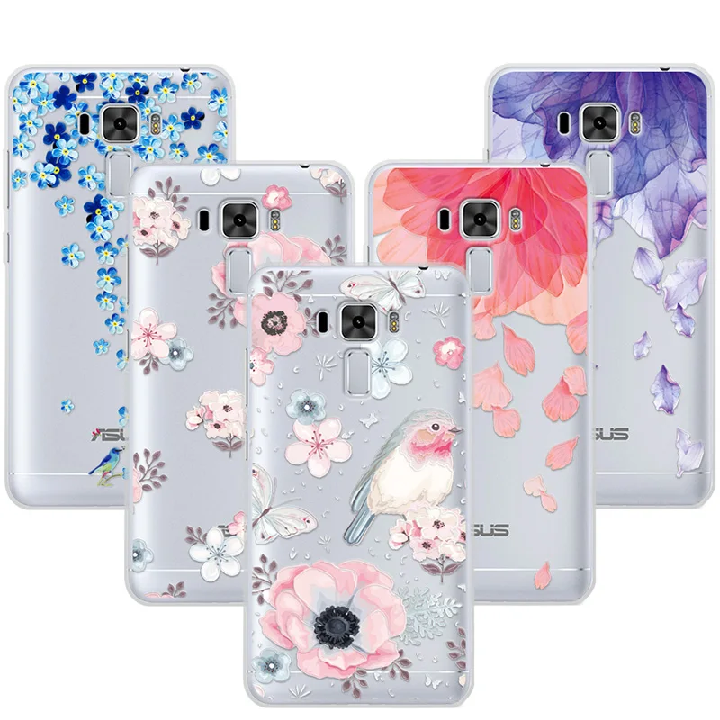 

3D Art Print Case Coque For Asus Zenfone 3 Laser ZC551KL 5.5" Flower Lace Relief Soft TPU Phone Cases Cover For Zenfone 3 Laser