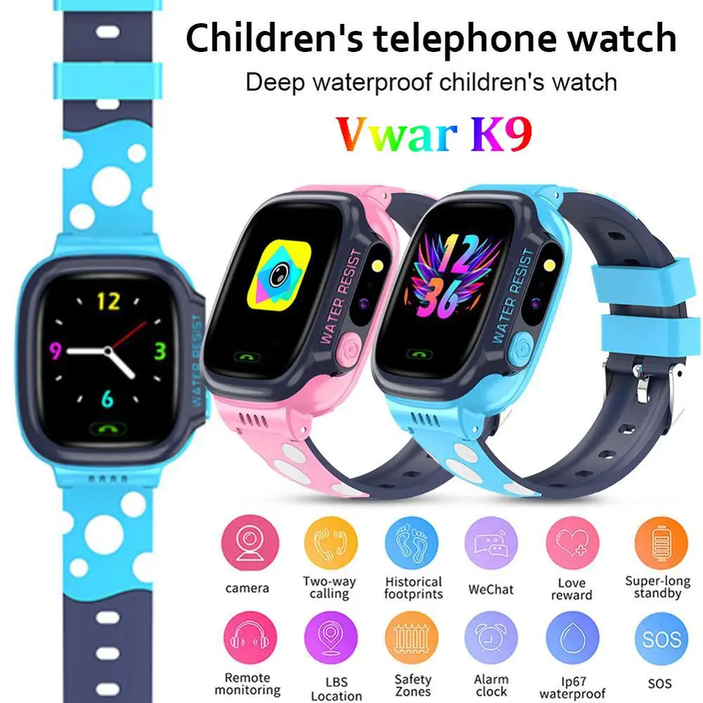 Vwar K9 Children Smart Watch WIFI LBS Kids Waterproof Smartwatch SOS Baby Phone Watch Anti-lost with Camera vs Q90 Q50 Q528