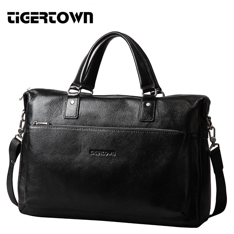 TigerTown 2019 الرجال عارضة حقيقية جلد البقر الحقيقي حقيبة حقيبة الكتف محفظة رسول كمبيوتر محمول حقيبة يد 14 \