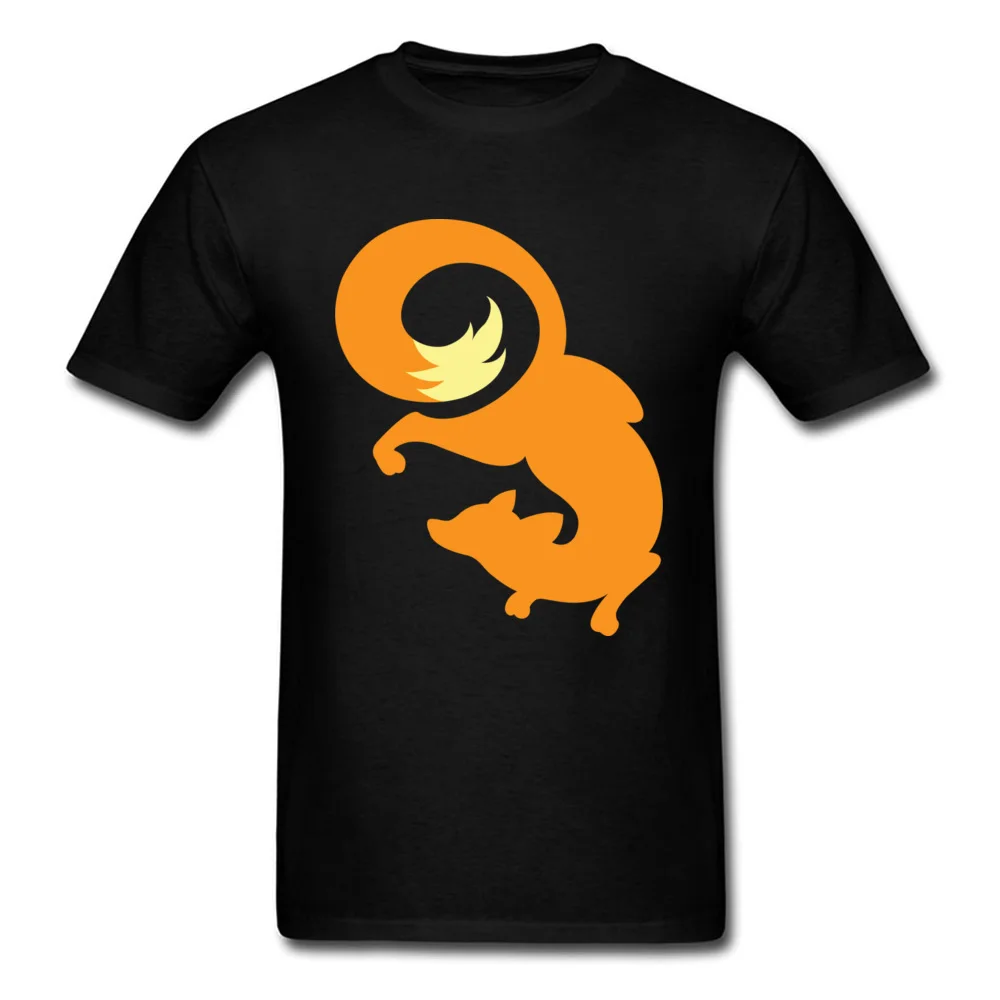 Casual T-Shirt Special Crewneck Simple Fox Symbol 100% Cotton Fabric Men Tops Shirts Summer Short Sleeve Tops Shirts Simple Fox Symbol black