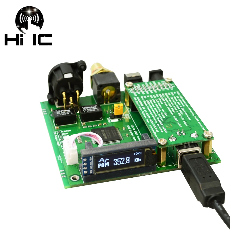

HIFI Audio USB Digital interface 384K DSD128 Card USB to SPDIF Optical Coaxial AES Output Decoder DAC Support XMOS IIS I2S