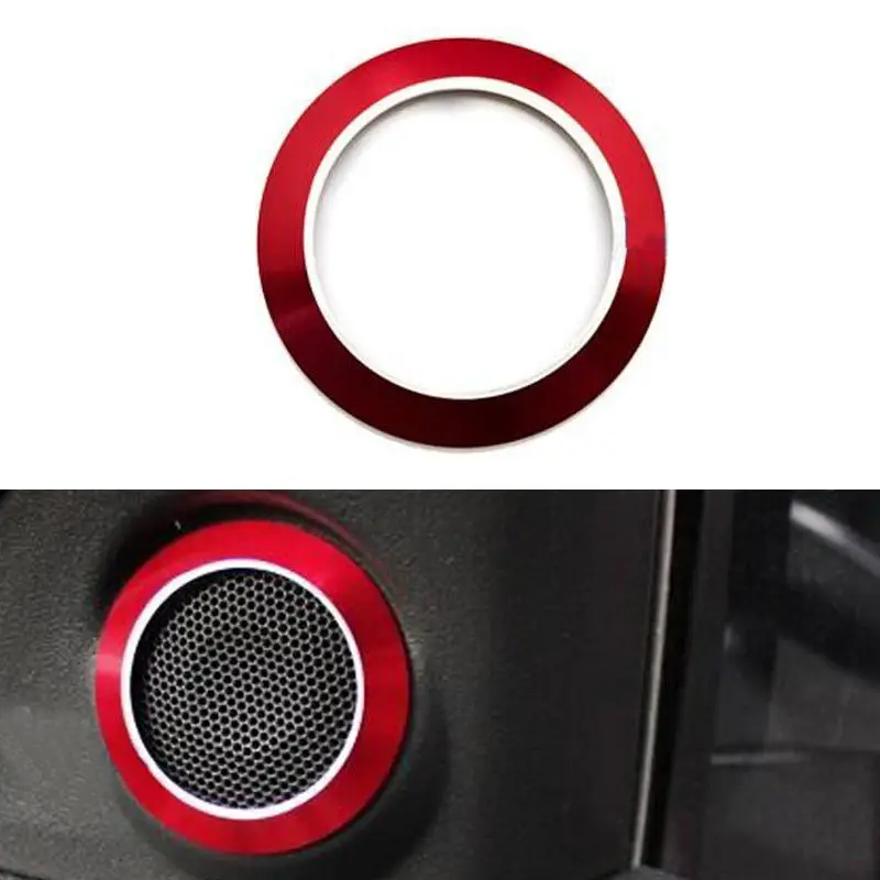 

BBQ@FUKA 2x Car-styling Red/Blue Interior Alloy Door sound Stereo Speaker Frame Cover Trim Fit For Mittsubishi ASX 13-2015