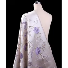 143*100 см хорошо лейтенант Puprle парча ткани Французский Дизайн Цветок Птица шелк жаккард парчи ткань для пошива Материал DIY костюм платье