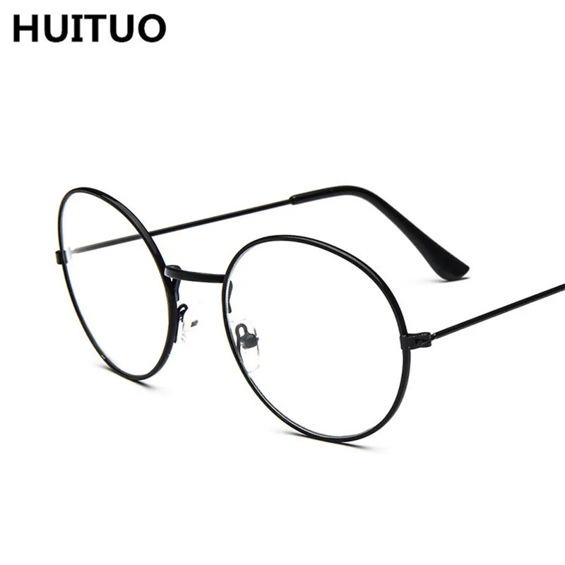 

HUITUO New Metal Thin Border Glasses Frame Round Female Models Literary Fan Tide Men's Spectacles Frame Reading Eyeglasses