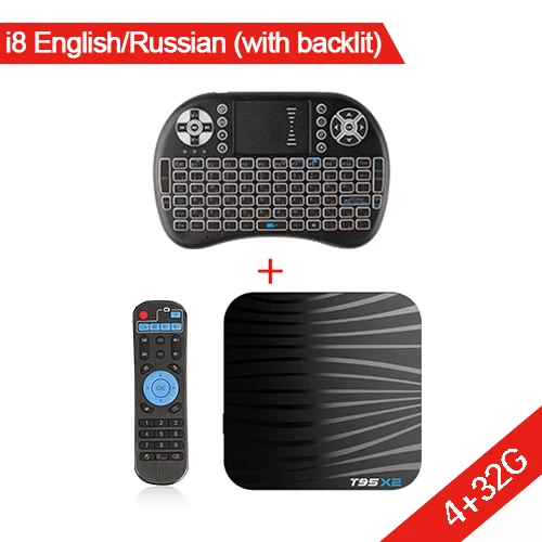 T95X2 Смарт Android 8,1 Tv Box Amlogic S905X2 4 ядра, 2 Гб оперативной памяти, 16 Гб встроенной памяти,/4 Гб оперативной памяти, 32 Гб встроенной памяти, 2,4G, Wi-Fi, 100 M Ethernet USB3.0 H.265 4 к HD медиа плеер - Цвет: 4G 32G add I8TR