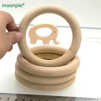 

10pcs Unfinished Wood Rings Natural 3.7 Inch Wooden Rings for Crafts,Teether Rattles, Baby Toys,nursing teething necklace WC044