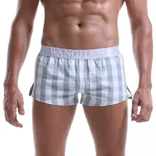 Дышащие свободные оплаченные шорты-боксеры мужские удобные тканые хлопковые Домашняя одежда сексуальный мешочек мужские трусы новые высококачественные мужские трусы