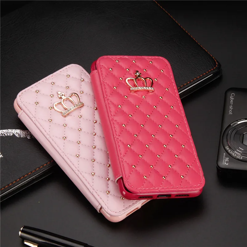 

Marchcover For Huawei Mate 20 Pro P30 P20 Lite Glitter Crown Diamond Wallet Leather case Flip Stand phone bag cover armor
