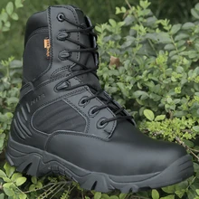 Men Tactical Military Army Boots Summer Breathabale Waterproof Leather Desert Work Shoes Men’s Combat Ankle Boot Male Boots