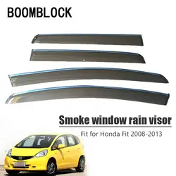 BOOMBLOCK для Honda Fit Хэтчбек 2008 2009 2010 2011 2012 2013 автомобилей Ветер Дефлектор ВС гвардии Дождь Ветер Vent Visor крышка отделка