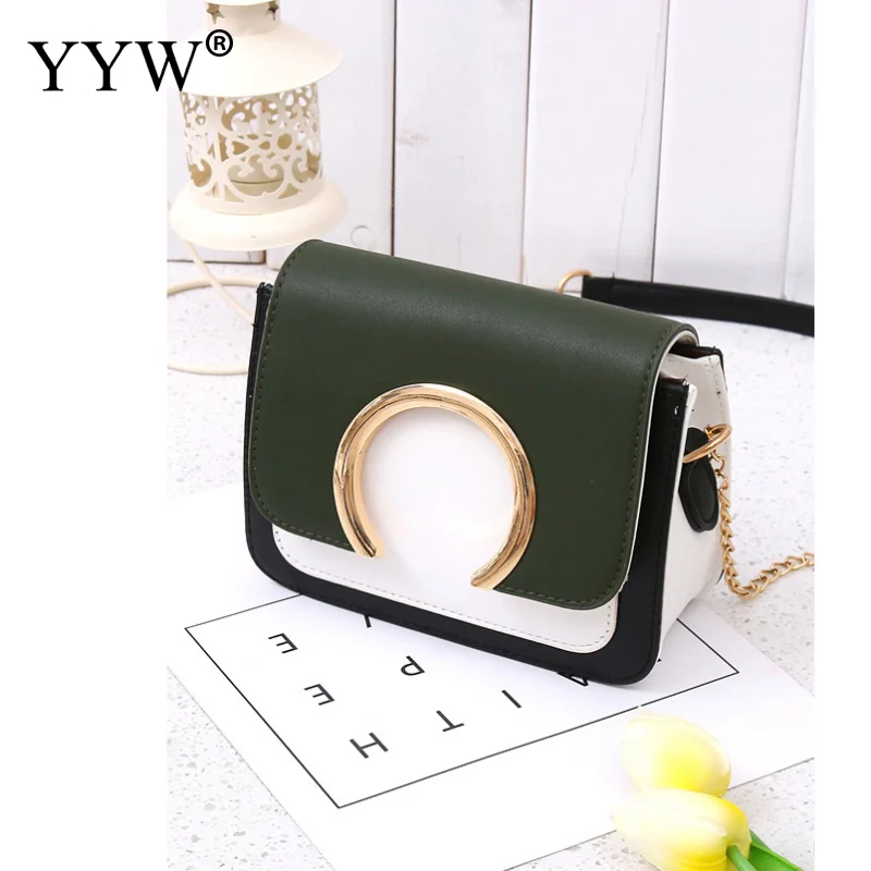 Мода Crossbody сумка из искусственной кожи Черный и белый бордовый Креста тела сумки одно плечо мешок с ремешком-цепочкой