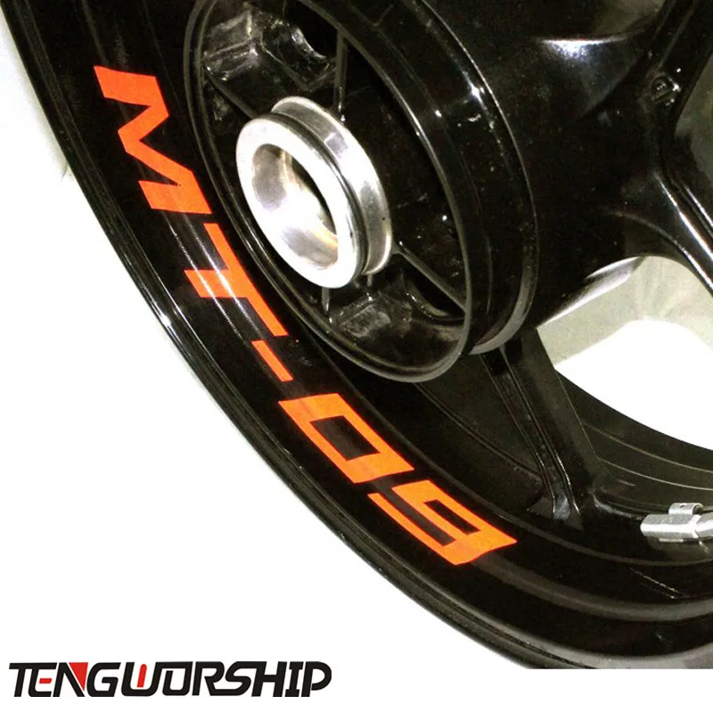 

Teng Worship 8 X CUSTOM INNER RIM DECALS WHEEL Reflective STICKERS STRIPES for YAMAHA MT-09 MT 09 MT09