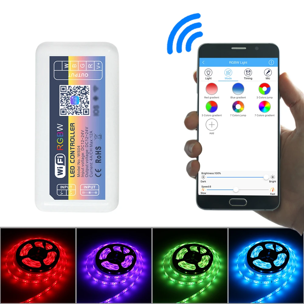 DC12-24V RGB и CCT мини Wi Fi полосы света управление Лер смартфон Intelligent App Android/IOS освещение Box модуль