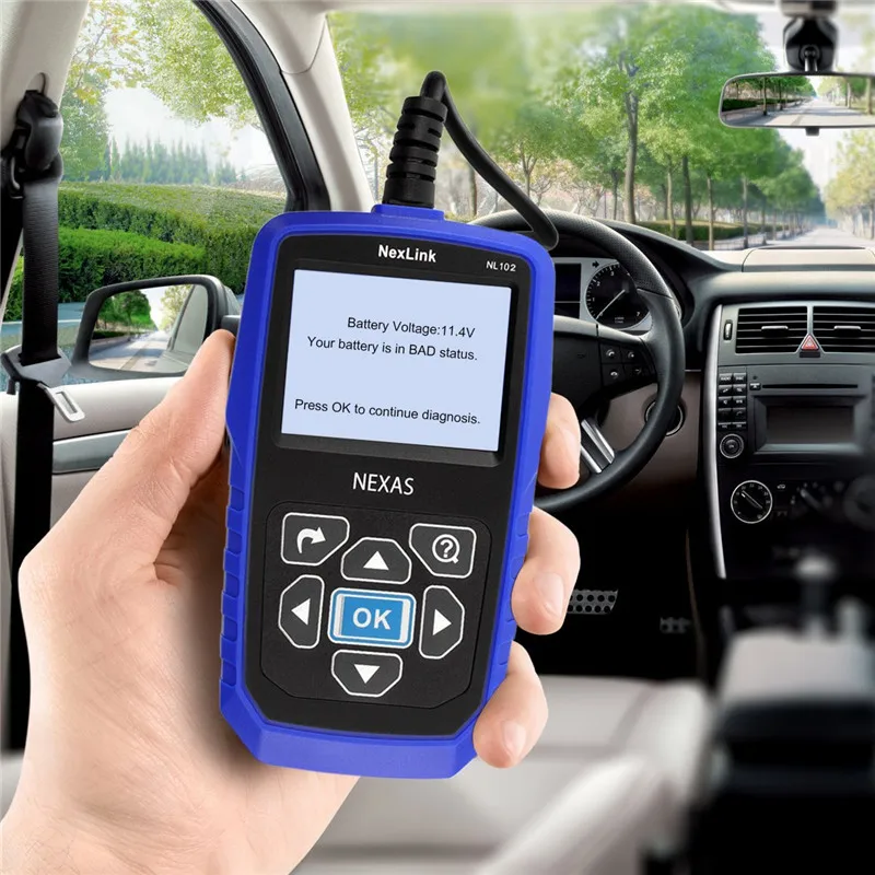 Nexas NL102 автомобильный диагностический Профессиональный OBD2 инструмент 12 24 В ABS