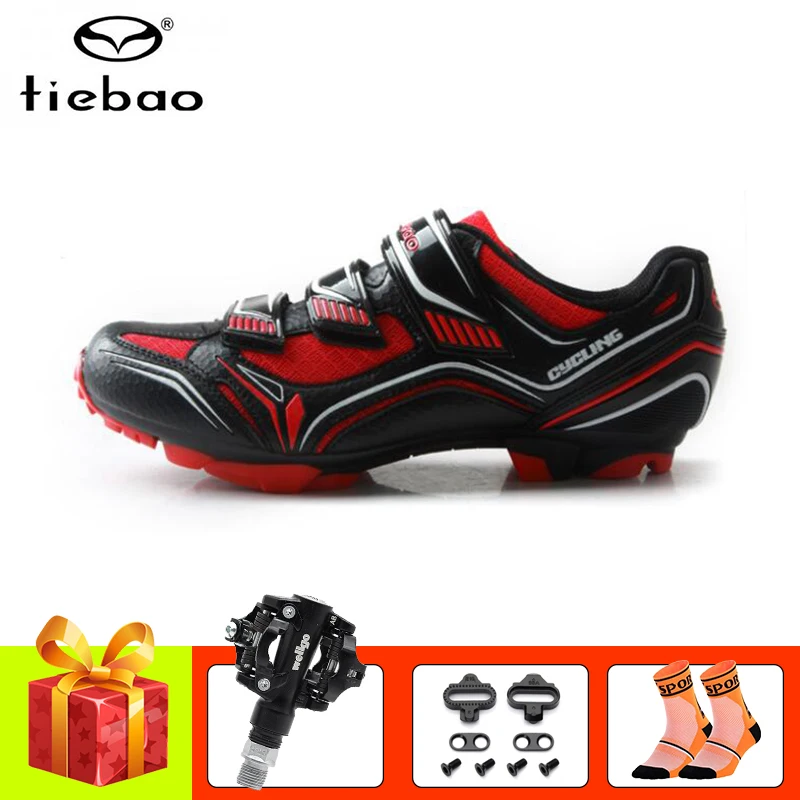 

Tiebao men mountain bike sapatilha ciclismo mtb spd pedals shoes Breathable Self-locking bicycle riding ciclismo triathlon shoes