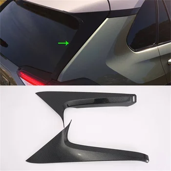 

ABS Carbon Fiber Accessories For Toyota RAV4 RAV 4 2019 2020 Rear Tail Spoiler Side Triangle Molding Window Bezel Cover Trim
