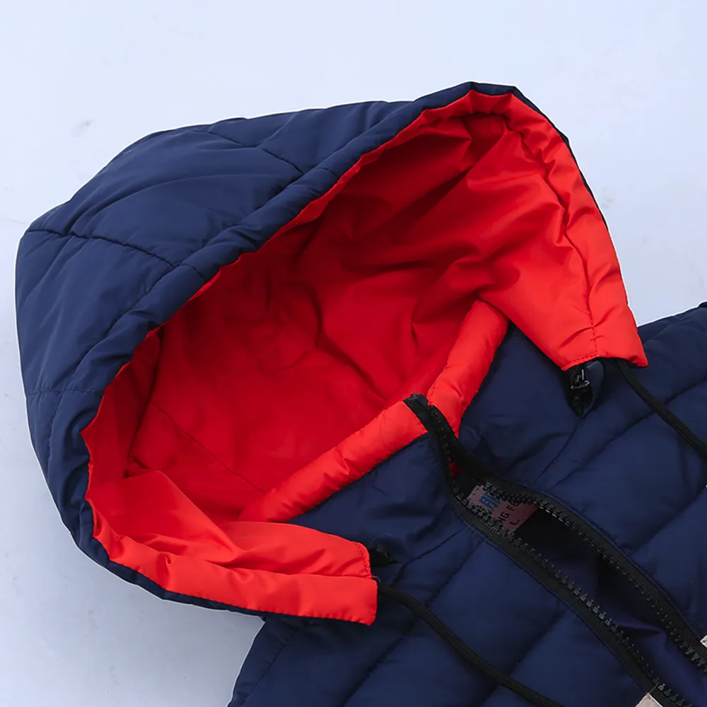 2019 г., модные теплые мягкие зимние пальто высокого качества для мальчиков, куртка детская плотная зимняя толстовка на молнии с капюшоном W723