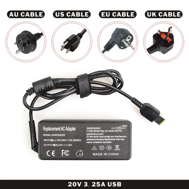 USB зарядное устройство FDBRO 20 в 3 25 а для ноутбука Lenovo Thinkpad X1 Carbon G400 G500 G505 G405 Yoga 13 PA 1650