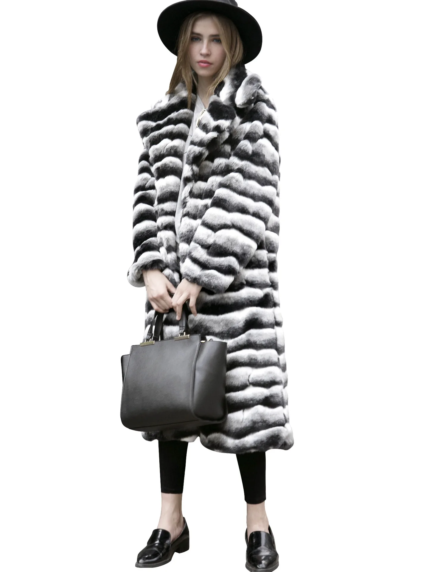 target white fur coat