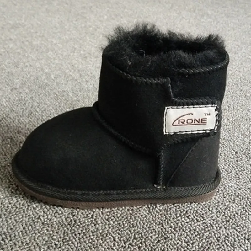 Autumn And Winter Sheepskin Fur Snow Boots For Kids Slip on Toddler