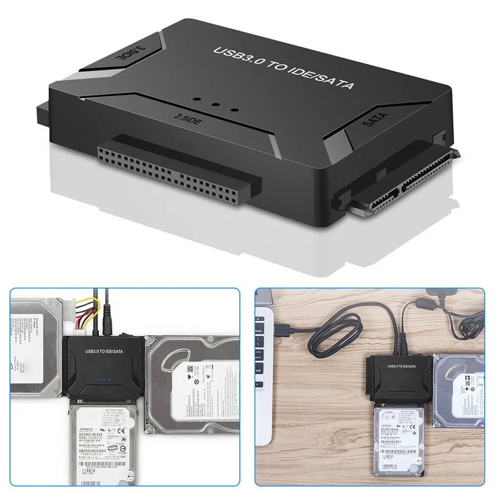 

USB 3.0 to IDE SATA Converter External Hard Drive Adapter Kit 2.5inch 3.5inch Cable @88 DJA99