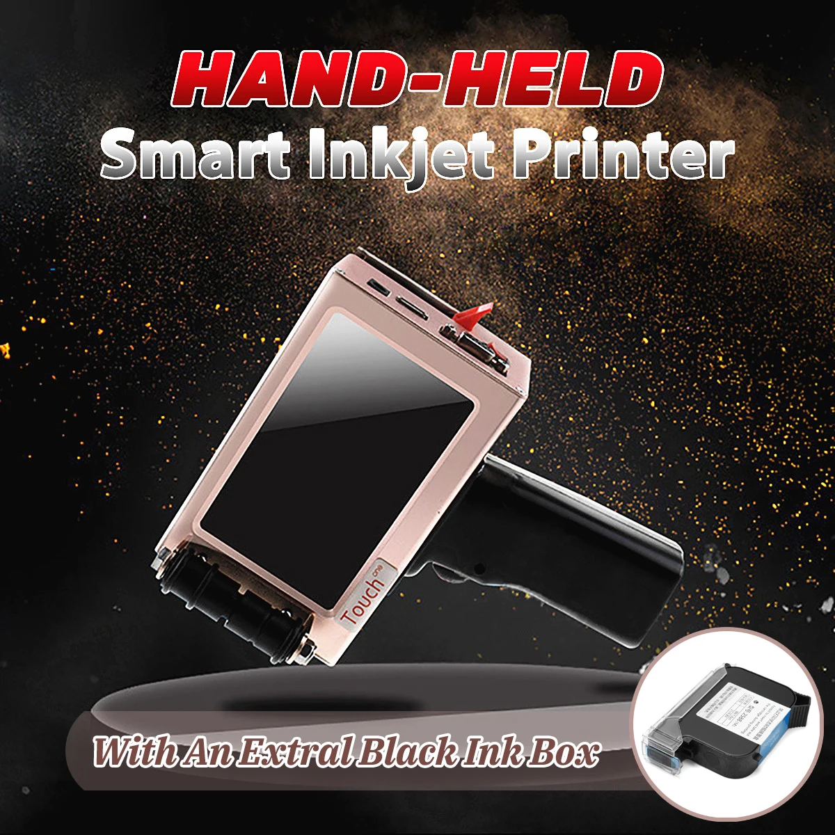 

300-600DPI Handheld Intelligent Inkjet Printer Jet Ink Date QR Coding Marking Machine LED Touch Screen Coding machine