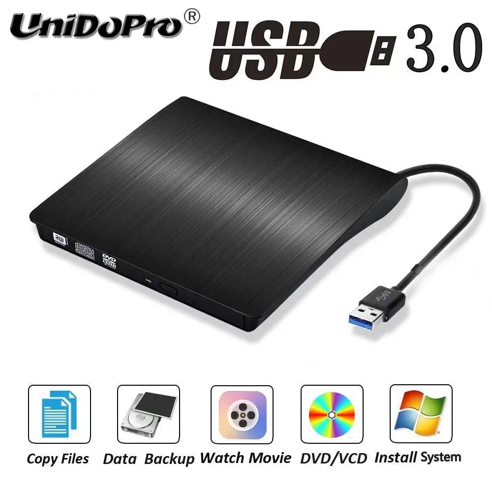 

USB 3.0 LightScribe DVD-ROM CD-RW DVD-RW Burner External Drive for iMac/MacBook Air/Pro PC Laptop Desktop