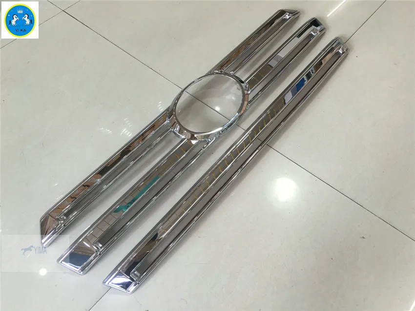 

Accessories For Toyota Land Cruiser 2016 2017 ABS Chrome Front Face Grille Grill lid Cover Kit Trim Bezel