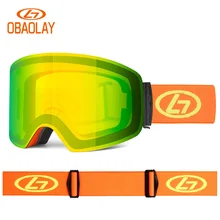 Для женщин Для мужчин UV400 защиты Лыжный Спорт очки с двойными линзами Анти-Туман Лыжные очки большие сферические Лыжный спорт Сноуборд очки