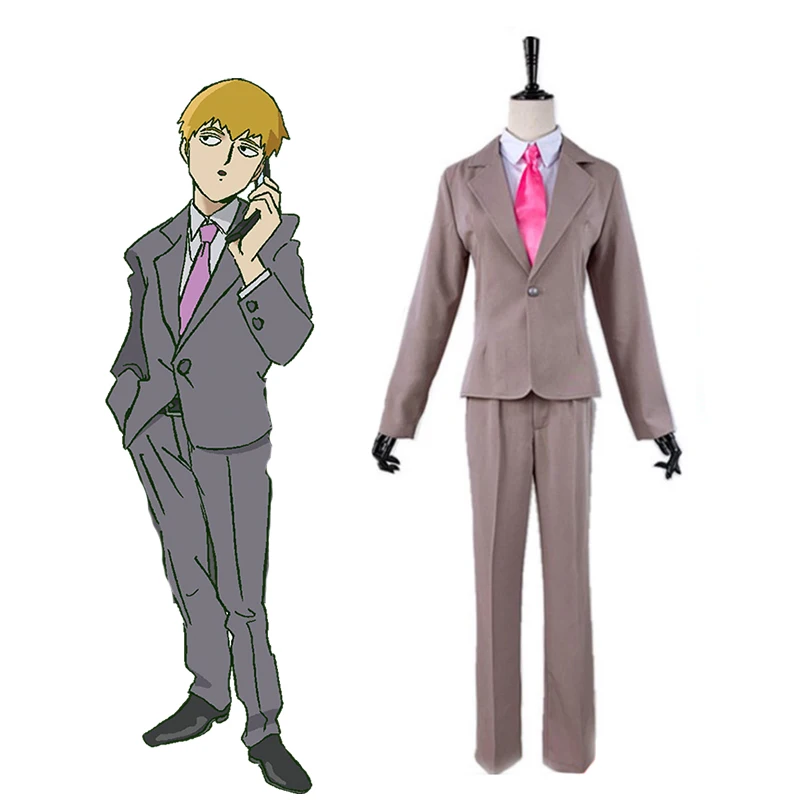 Костюм для косплея аниме Моб психоз 100 костюм Arataka Reigen Хэллоуина карнавала