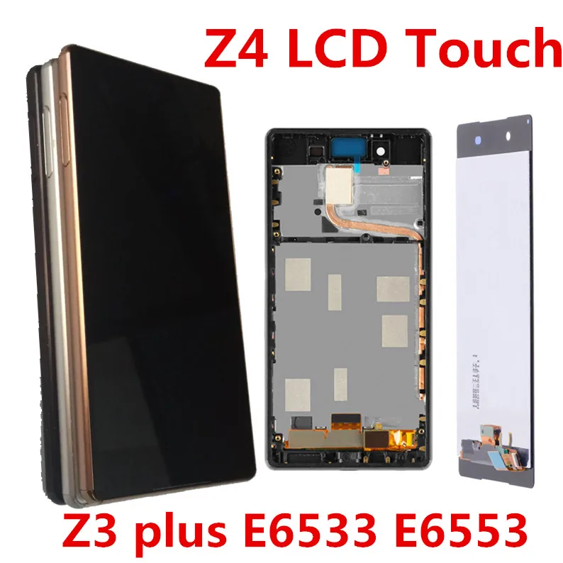 Koop Touchscreen Voor Sony Xperia Z3 Plus Z4 E6533 E6553 LCD Display Digitizer Sensor Glass Panel Assembly Vervanging met Frame