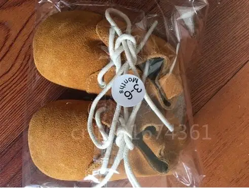 Hongteya/ г. брендовая замшевая подошва из телячьей кожи с гепардом и лошадью детские мокасины для самых маленьких ботинок на шнуровке - Цвет: Brown