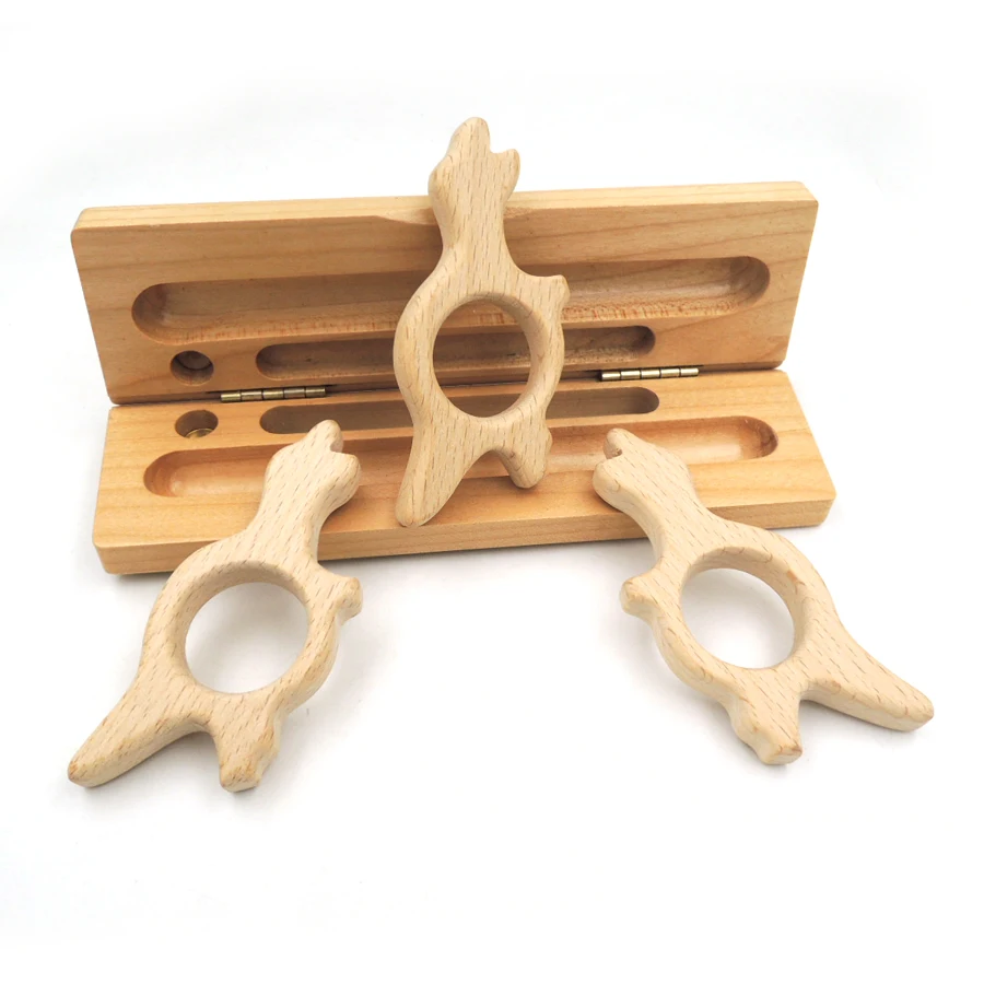 Прорезыватель для зубов детский экологичный из бука 10 шт.|baby teether|teether babybaby wooden