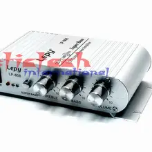 От DHL или FedEx, 50 шт в наборе 12V Мини Hi-Fi стерео усилитель 20 Вт X2 амплитудно-модулируемый сигнал усилитель для дома автомобиль Лодка черный/серебро LP-808