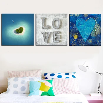 

Shape of Love Print on Canvas Oil Painting Wall Art Canvas Prints Gift Home Decor 3 Pieces Canvas Picture Unframed Wall Poster