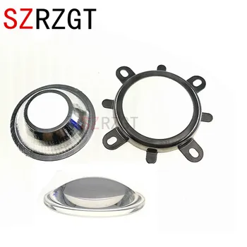 

5Set 44mm Glass LED Lens 90Degree + 50mm Round Hole Reflector Collimator + Fixed Bracket for 10W Round Shape High Power COB LED