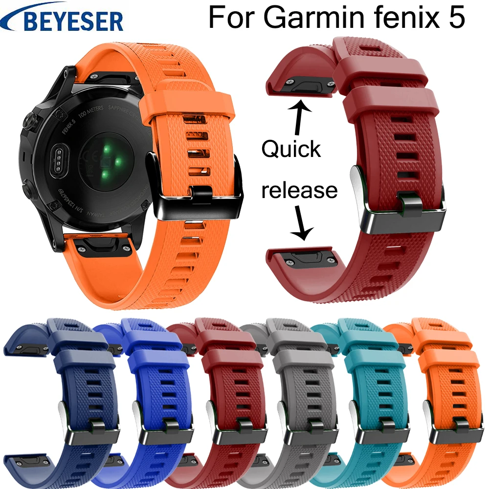 Мягкий силиконовый сменный Браслет ремешок для наручных часов Garmin Fenix 5 умных 22 мм