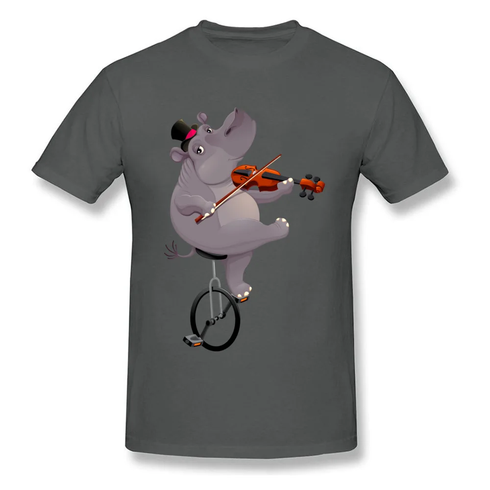 Funny hippo on an unicycle 2018 Newest Mens T-Shirt O Neck Short Sleeve 100% Cotton Tops & Tees Summer Tee-Shirt Funny hippo on an unicycle carbon